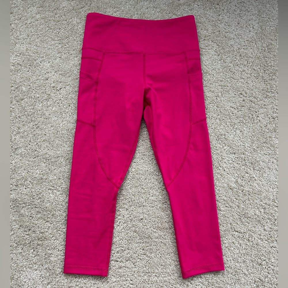 Zyia Party Pink Leggings Light n Tight Hi-Rise Capri Size 4